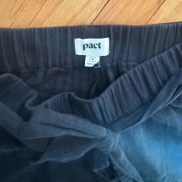 Pact High Waisted Gauze Linen Shorts with Tie - Picture 3 of 4